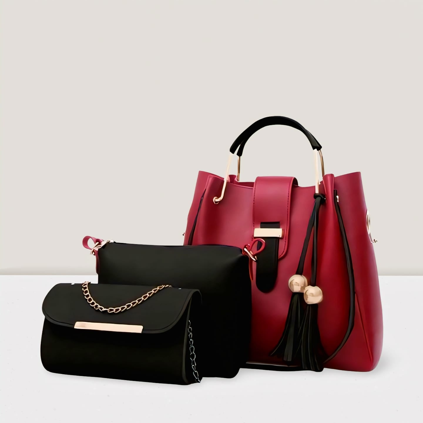 3 Pcs Tussle Handbag Set for Women