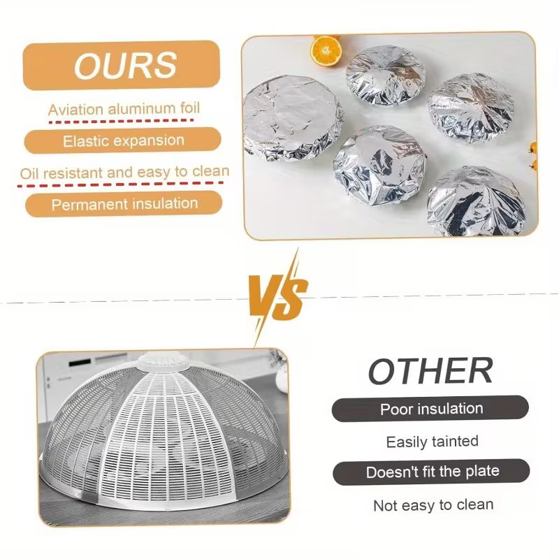 Bazaarioo Reusable Aluminum Foil Elastic Food Cover for Food Storage