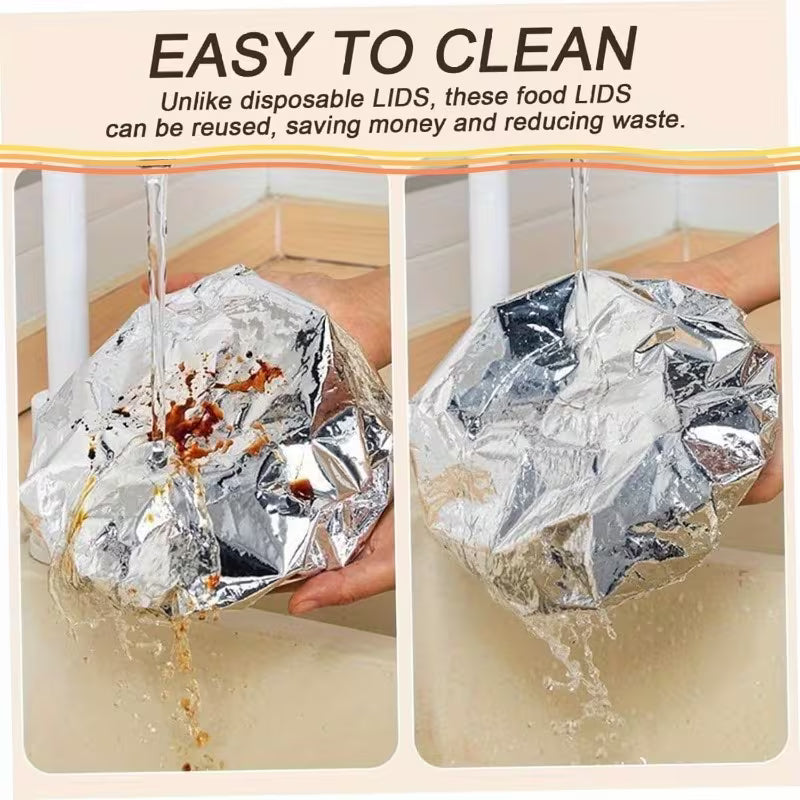 Bazaarioo Reusable Aluminum Foil Elastic Food Cover for Food Storage